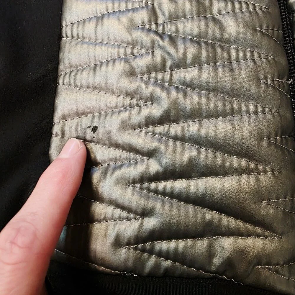 ANATOMIE Gray Black Puffer Vest Women Sz XS Quilted Full Zip Sleeveless READ - Picture 2 of 9